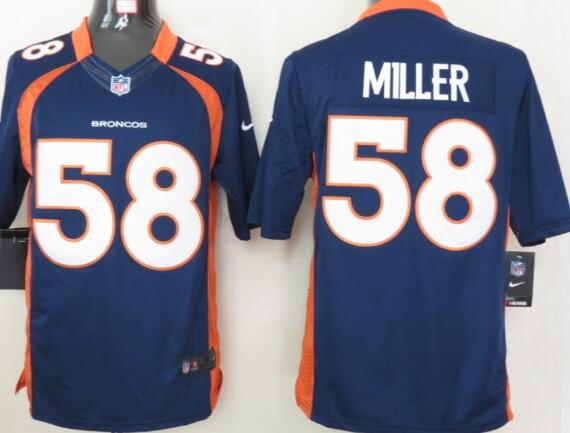 Nike Denver Broncos 58 Miller Blue Limited Jerseys