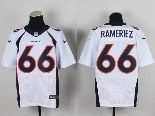 Nike Denver Broncos 66 Manny Ramirez White elite NFL Jerseys