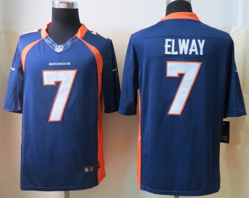 Nike Denver Broncos 7 Elway Blue Limited Jerseys