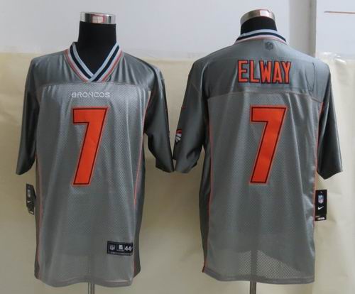 Nike Denver Broncos 7 Elway Grey Vapor Elite Jerseys