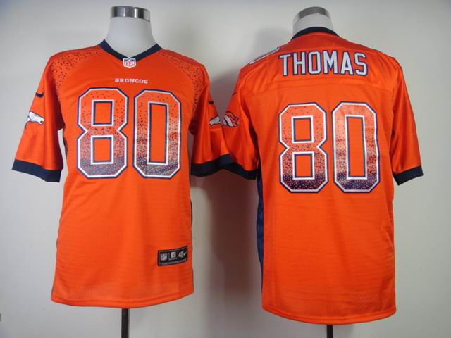 Nike Denver Broncos 80 Juilus Thomas orange drift fashion nfl jersey