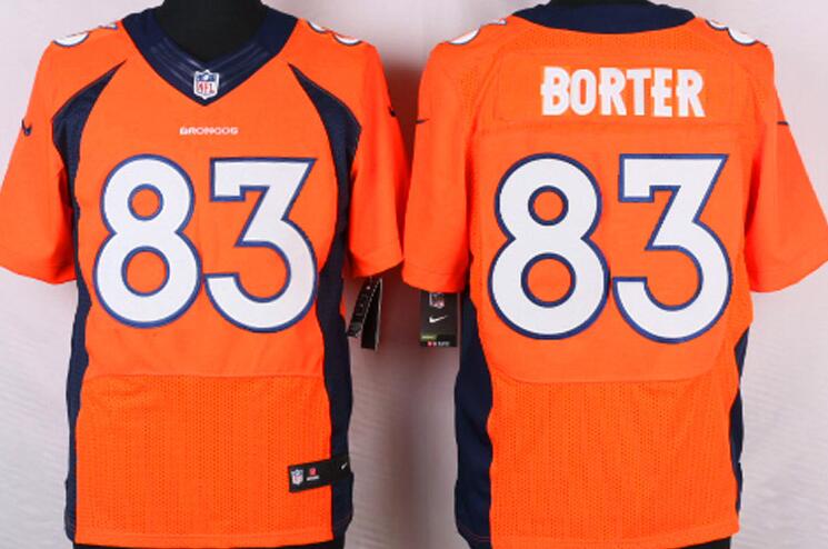 Nike Denver Broncos 83 Borter Orange elite Blue NFL Jerseys