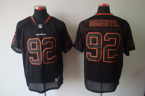 Nike Denver Broncos 92 Elvis Dumervil Elite Black NFL Lights Out Jerseys