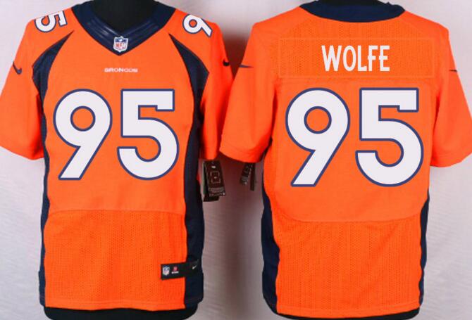 Nike Denver Broncos 95 WOLFE orange elite NFL jersey