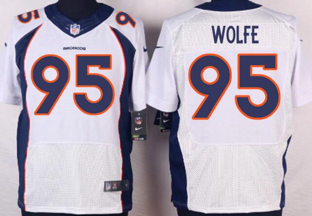 Nike Denver Broncos 95 WOLFE white elite NFL jersey