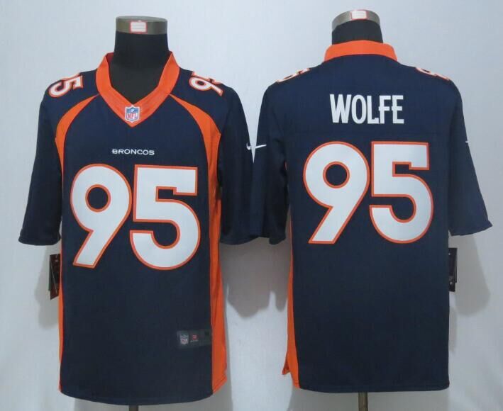 Nike Denver Broncos 95 Wolfe Blue Limited Jerseys