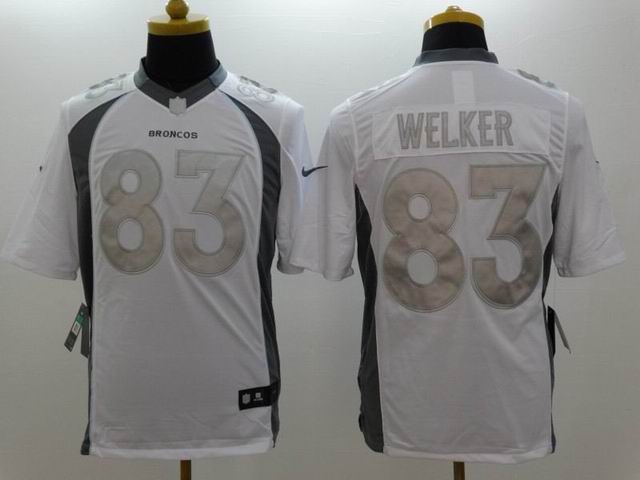 Nike Denver Broncos Wes Welker 83 Platinum White Limited Jerseys