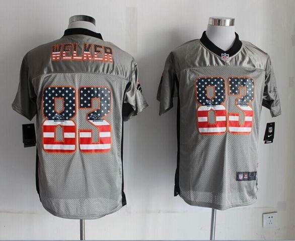 Nike Denver Broncos Wes Welker 83 gray USA Flag fashion nfl jersey