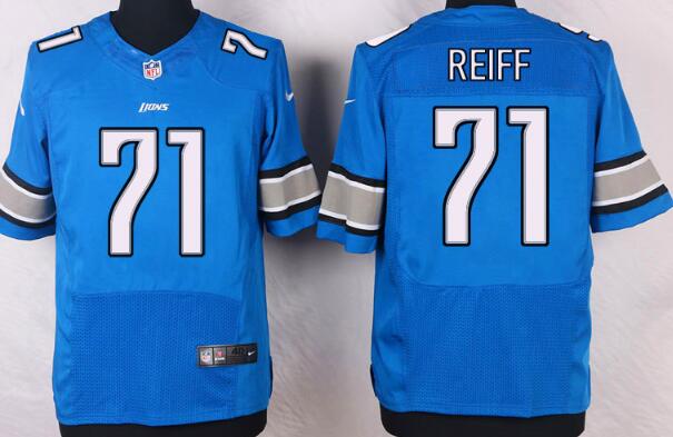 Nike Detroit Lions 71 Riley Reiff Elite Blue NFL Jerseys