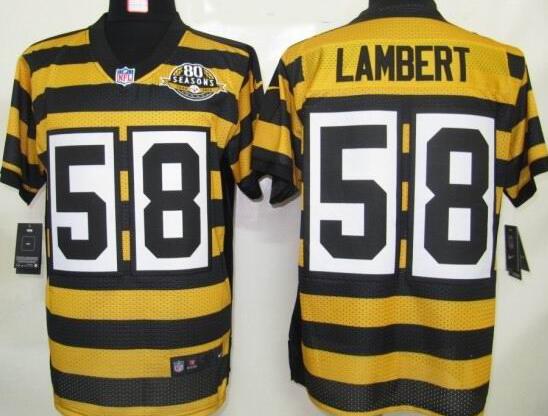 Nike Elite 58 Pittsburgh Steelers Jack Lambert Yellow Black 80th NFL Throwback Jerseys NFL