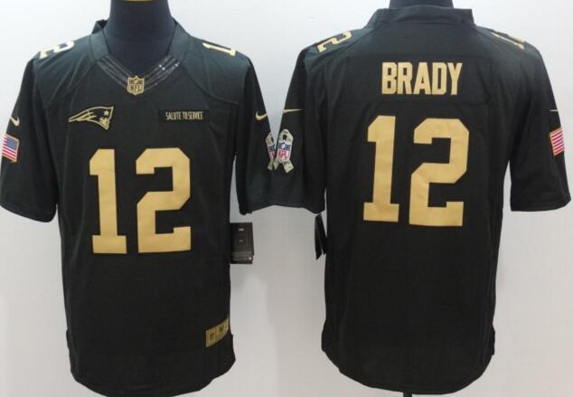 Nike England Patriots 12 Tom Brady green gold limited nfl jersey