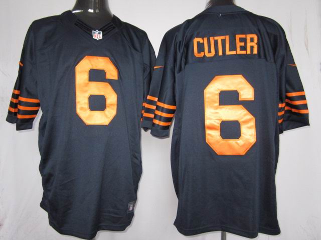 Nike Game Chicago Bears Jay Cutler 6 Dark Blue NFL Jerseys