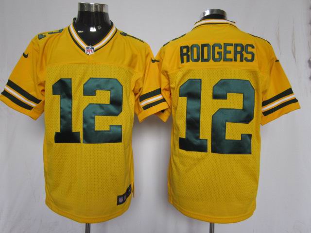 Nike Green Bay Packers  12 Aaron Rodgers Elite Yellow NFL Jerseys