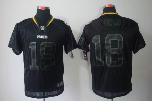 Nike Green Bay Packers 18 Randall Cobb Elite Black NFL Lights Out Jerseys