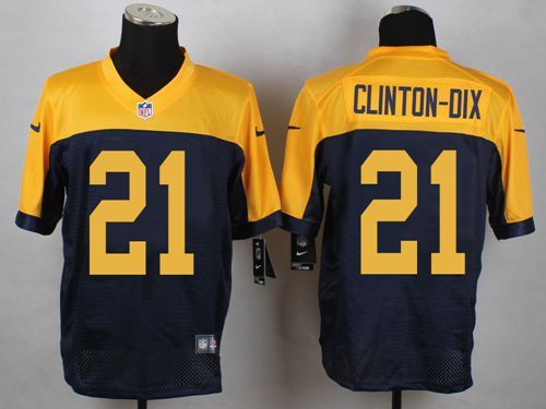 Nike Green Bay Packers 21 Clinton-Dix blue yellow Elite NFL Jerseys