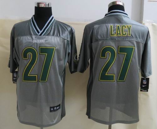 Nike Green Bay Packers 27 Lacy Grey Vapor Elite Jerseys