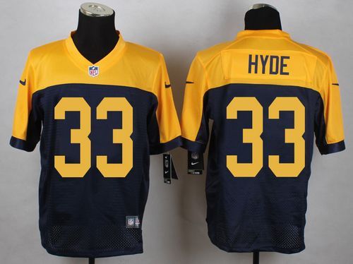 Nike Green Bay Packers 33 Hyde blue yellow elite NFL Jerseys