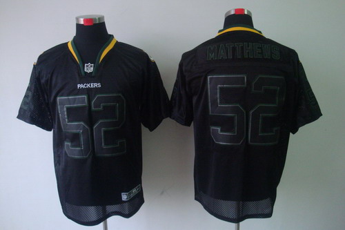 Nike Green Bay Packers 52 Clay Matthews Elite Black NFL Lights Out Jerseys