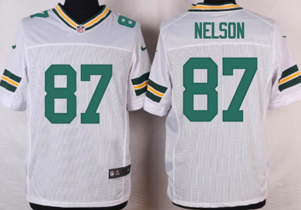 Nike Green Bay Packers 87 Jordy Nelson elite white men nfl football Jerseys