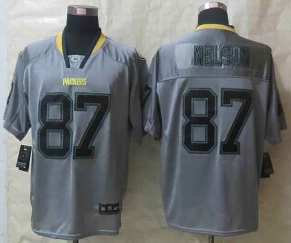 Nike Green Bay Packers 87 Nelson Lights Out Grey Elite Jerseys