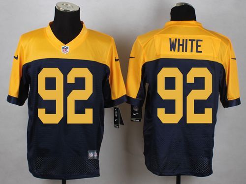 Nike Green Bay Packers 92 White blue yellow elite NFL Jerseys