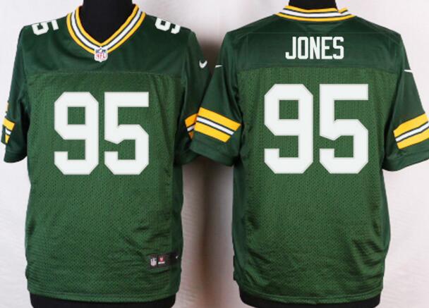 Nike Green Bay Packers 95 JONES Green men elite NFL football Jerseys