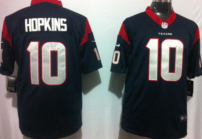 Nike Houston Texans 10 DeAndre Hopkins men blue nfl football game Jerseys