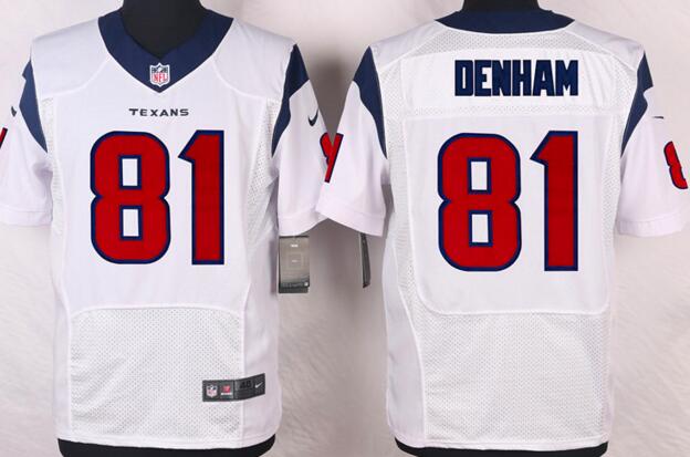 Nike Houston Texans 81 Denham.white Elite men nfl football Jerseys
