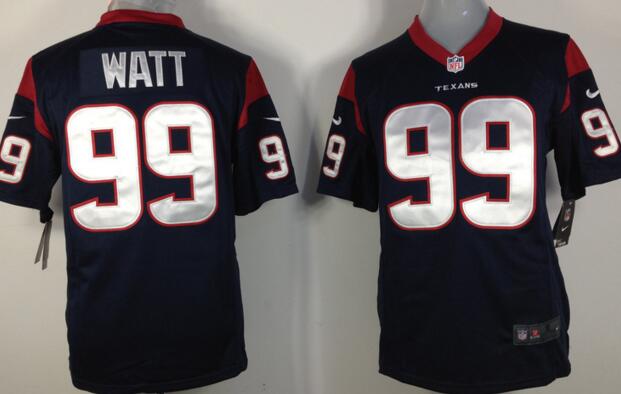 Nike Houston Texans 99 J.J. Watt blue Game men NFL football Jerseys