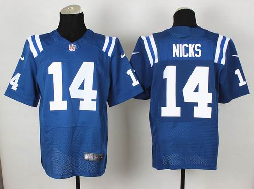 Nike Indianapolis Colts 14 Hakeem Nicks Blue Elite Jersey