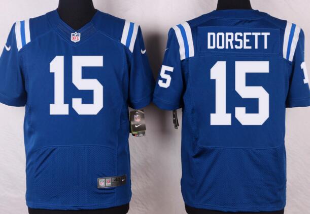 Nike Indianapolis Colts 15 Phillip Dorsett Blue men nfl football Elite Jerseys