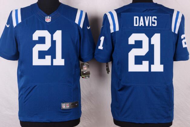 Nike Indianapolis Colts 21 Vontae Davis blue men elite NFL football jerseys