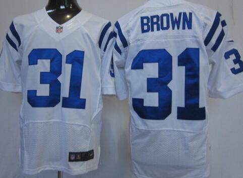 Nike Indianapolis Colts 31 Donald Brown Elite White NFL Jerseys