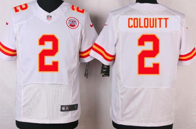 Nike Kansas City Chiefs 2  Dustin Colquitt men Elite white nfl football Jersey