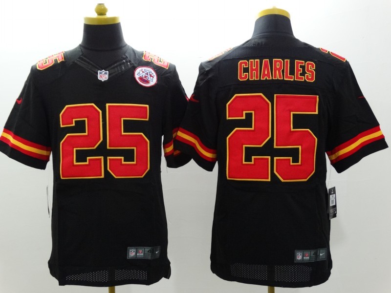 Nike Kansas City Chiefs 25 Jamaal Charles Elite NFL Jerseys black