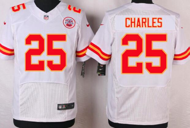 Nike Kansas City Chiefs 25 Jamaal Charles white NFL elite football men Jerseys