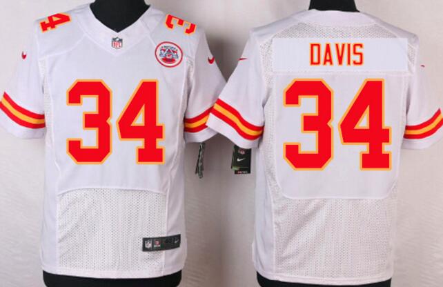 Nike Kansas City Chiefs 34 Knile Davis Elite white NFL football men Jerseys