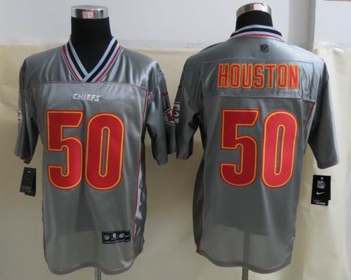 Nike Kansas City Chiefs 50 Houston Grey Vapor Elite Jerseys