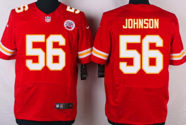 Nike Kansas City Chiefs 56 Derrick Johnson Red NFL football men elite Jerseys