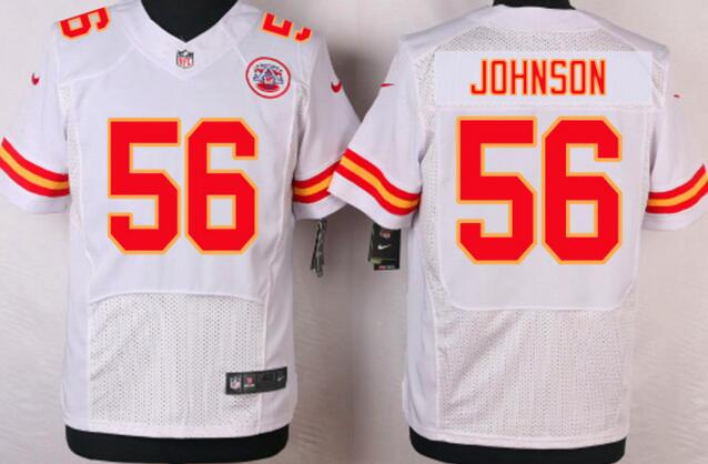 Nike Kansas City Chiefs 56 Derrick Johnson white NFL football men elite Jerseys