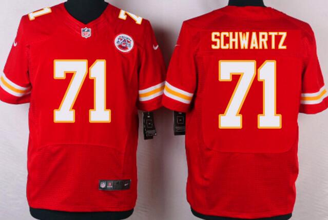 Nike Kansas City Chiefs 71 Mitchell Schwartz men elite Red NFL football Jersey