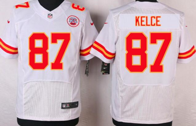 Nike Kansas City Chiefs 87 Travis Kelce elite men white NFL football Jerseys