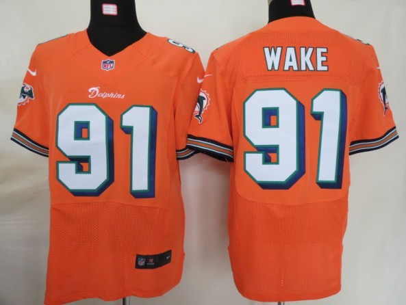 Nike Miami Dolphins 91 cameron wake 91 elite orange nfl jerseys