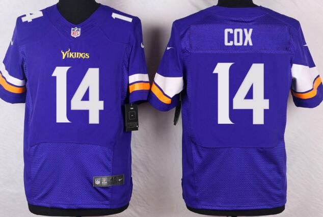 Nike Minnesota Vikings 14 Fred Cox men purple Elite nfl Jerseys