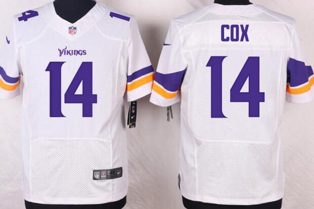 Nike Minnesota Vikings 14 Fred Cox men white Elite nfl Jerseys