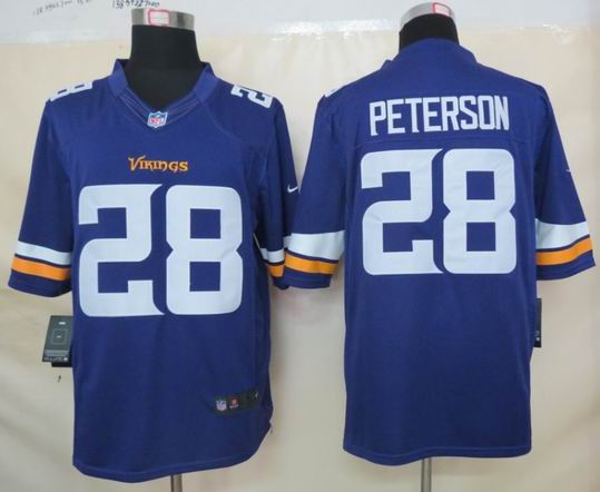 Nike Minnesota Vikings 28 Peterson Purple Limited Jerseys