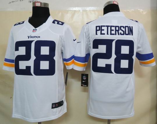 Nike Minnesota Vikings 28 Peterson White Limited Jerseys