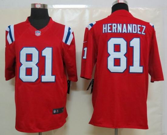 Nike New England Patriots  81 Hernandez Red Limited Jerseys