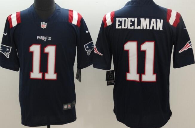 Nike New England Patriots 11 Julian Edelman Blue rush limited men nfl football jerseys