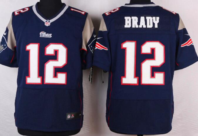 Nike New England Patriots 12 Tom Brady Blue Elite Jersey